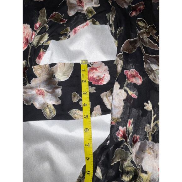 ALICE & OLIVIA ROSARIO Silk & Velvet Top - Size XS - Black Floral - $330 New - Picture 12 of 15